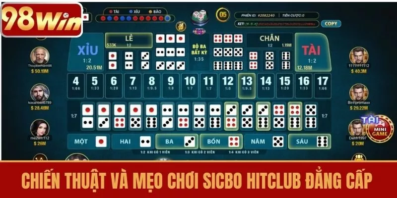 Chiến thuật và mẹo chơi Sicbo Hitclub đẳng cấp